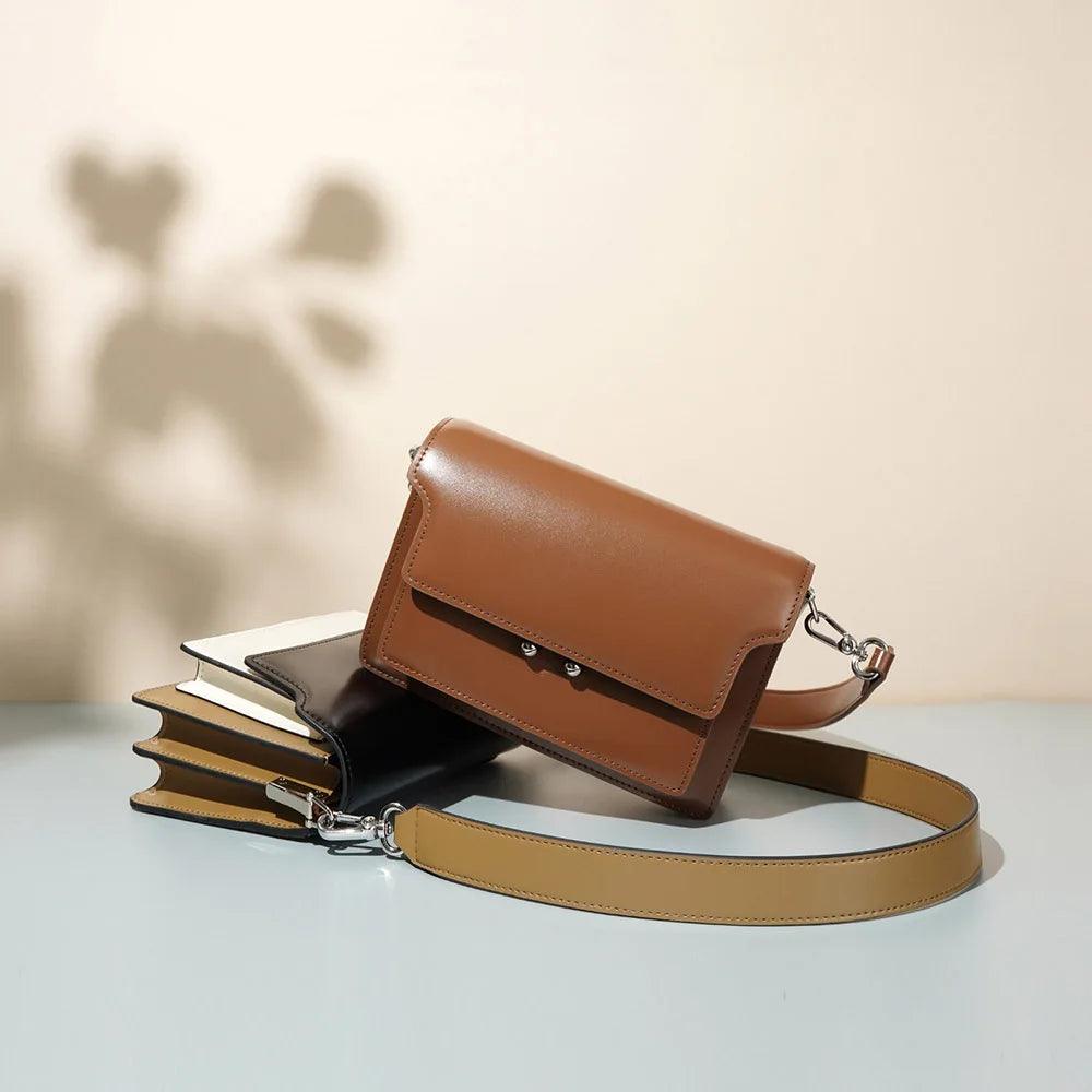 Genuine Leather Shoulder Strap Bag - Eyeamsassy