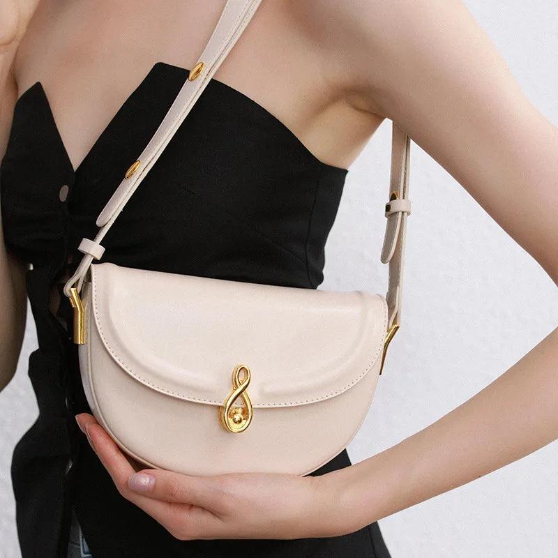 Genuine Leather Shoulder Sling Cross-Body Bag - Eyeamsassy