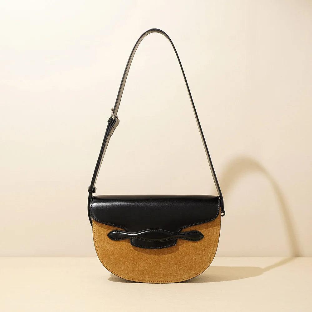 Genuine Cowhide Leather Shoulder Bag - Eyeamsassy