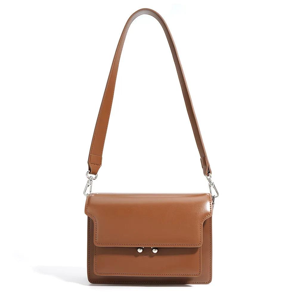 Genuine Leather Shoulder Strap Bag - Eyeamsassy